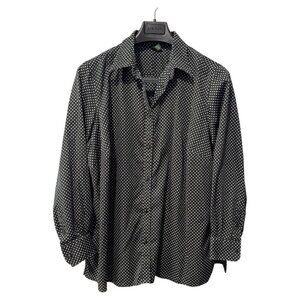 Lauren Ralph‎ Lauren 2X Womens Polka Dot Button Up Shirt